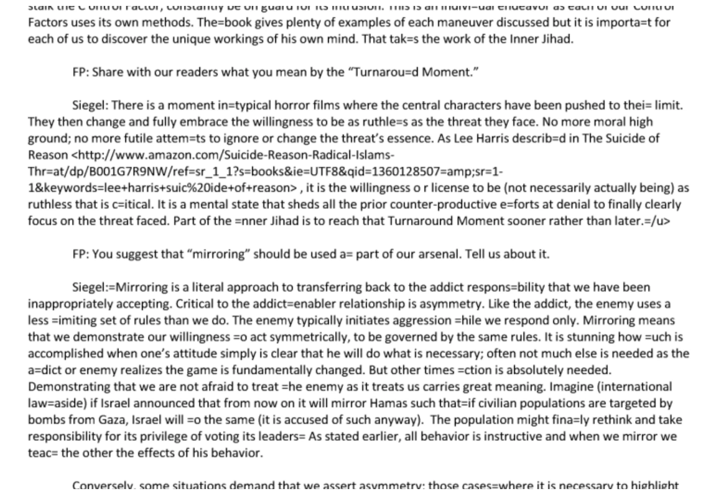 Bill Siegel interview passage describing the Turnaround Moment and mirroring